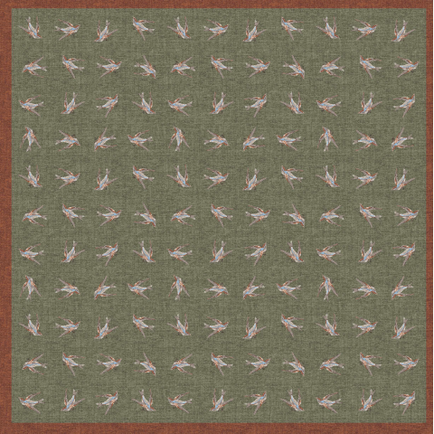 Birds of a Feather Silk Scarf (Green)