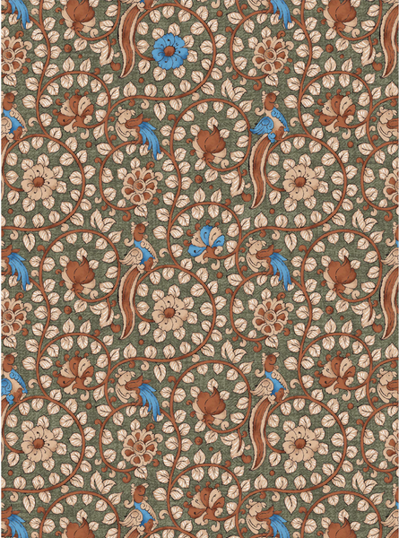 Birds of a Feather Silk Scarf (Green)