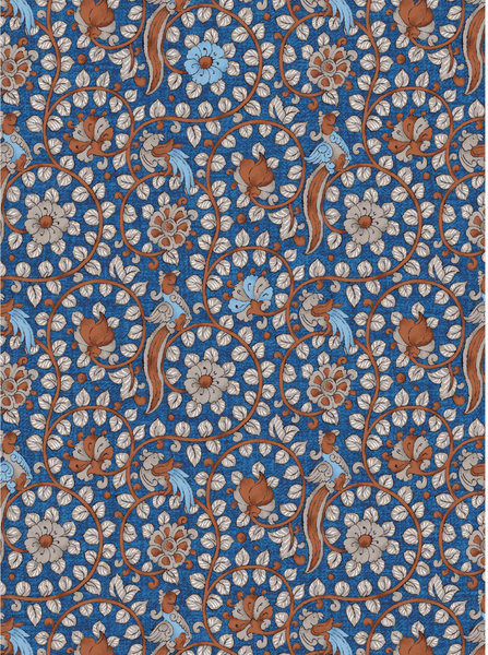 Birds of a Feather Silk Scarf (Blue)