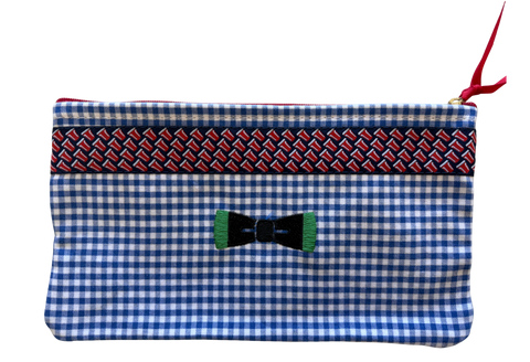 The Prep Pouch (Blue Gingham)