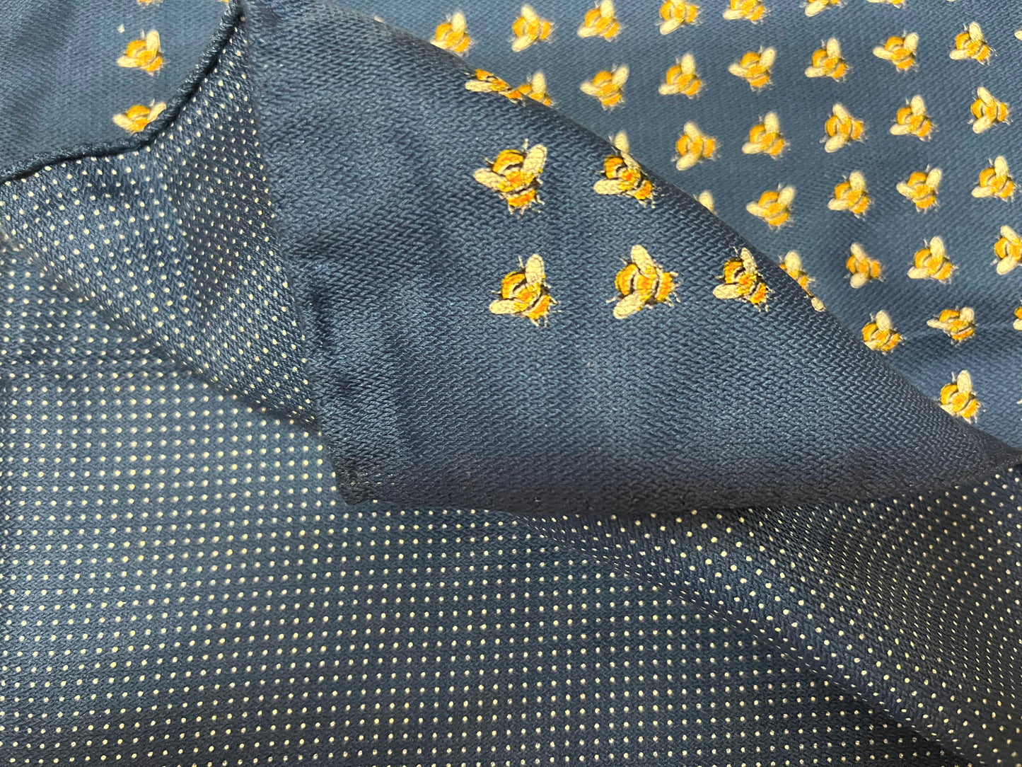 Double-Sided Italian Silk Buzzed Scarf (Blue)