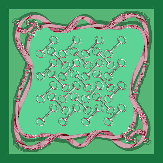 Off to the Races Silk Scarf (Kelly Green)